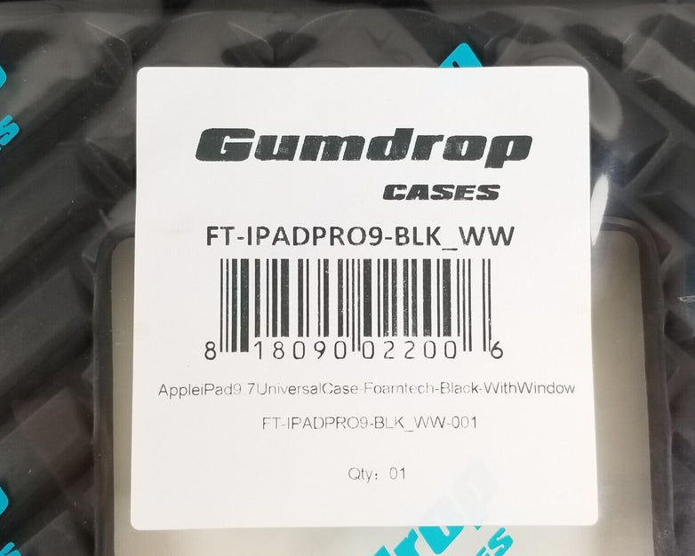 Gumdrop Cases FT-IPADPRO9-BLK_WW for Apple iPad 9.7 Universal Case Foamtech