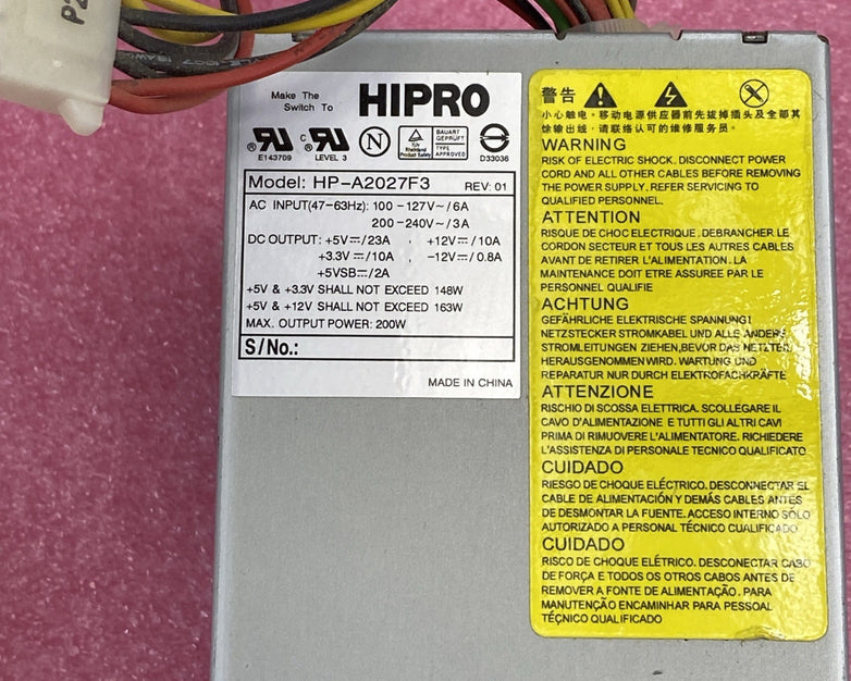 Hipro HP-A2027F3 200W Power Supply 0950-4106