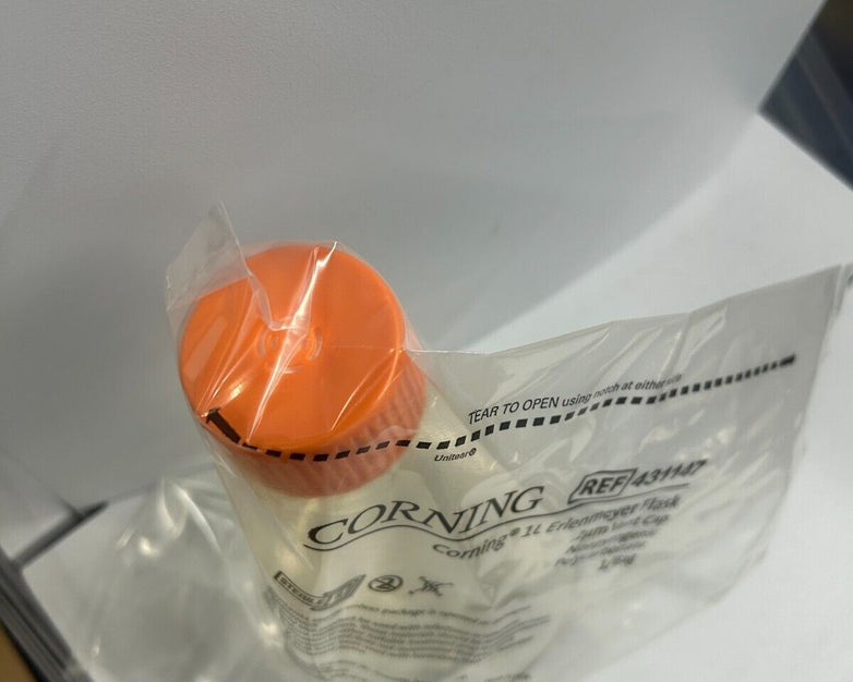 Corning 431147 1L Erlenmeyer Flask Sterile with Vent Cap New