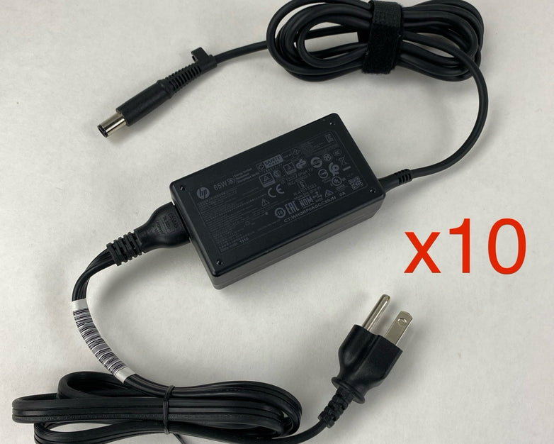 HP TPN-CA16 65W 19.5V 3.33A 7.4mm Laptop AC Adapter w/ Power Cord (Lot of 10)