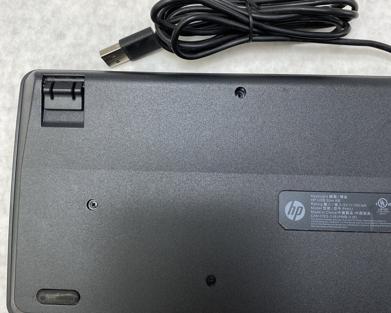 HP PH0U Slim USB Wired 105 key QWERTY Keyboard Black
