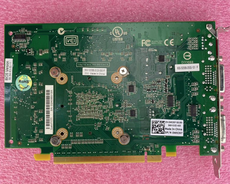 Dell 0WX397 NVIDIA Quadro FX 570 256mb GDDR2 PCIe Graphics Card Lot Of 3
