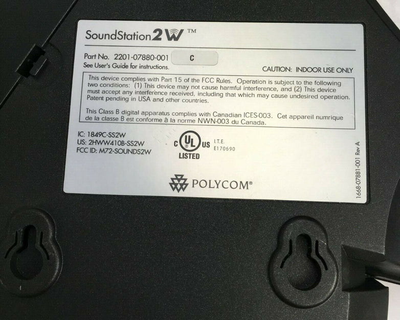 Polycom SoundStation 2W 2201-07880-001 Conference With Battery