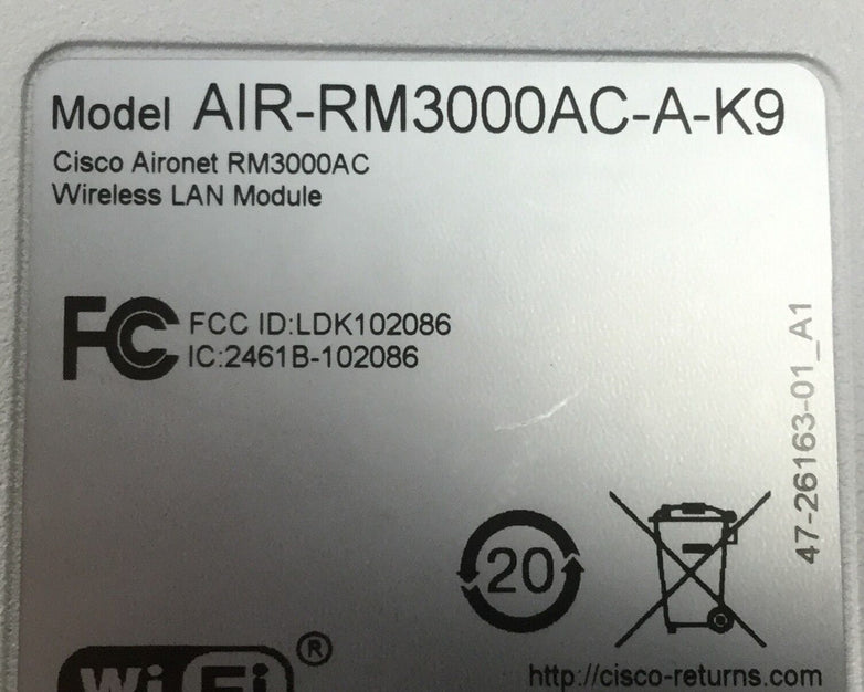 Cisco AIR-CAP3602I-A-K9 Aironet 802.11n AP with AIR-RM3000AC-A-K9