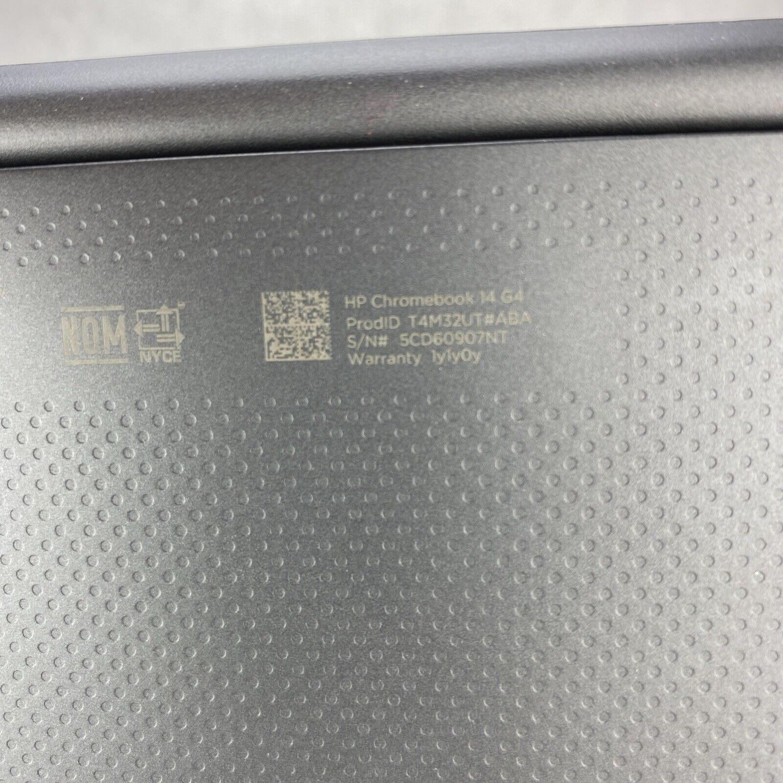 HP ChromeBook 14 G4 Intel Celeron Quad N2840 2.16GHz 4GB RAM 16GB NO AC Adapter