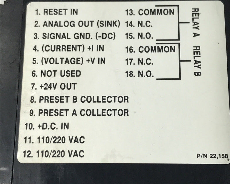 KEP INT69TAS2A Intellect-69 Ratemeter Totalizer 100 VAC 12-24VDC Square Law