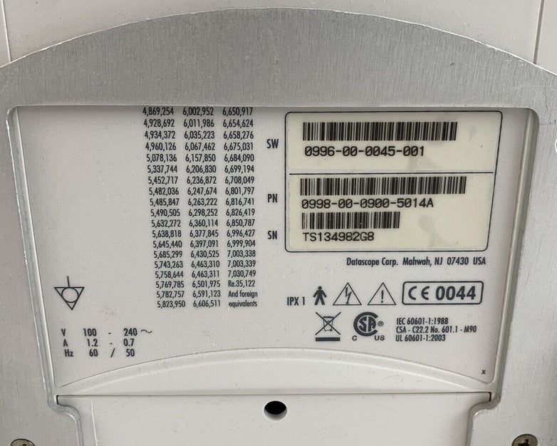 Datascope Passport 2 0998-00-0900-5014A Patient Monitor (Parts and Repair)