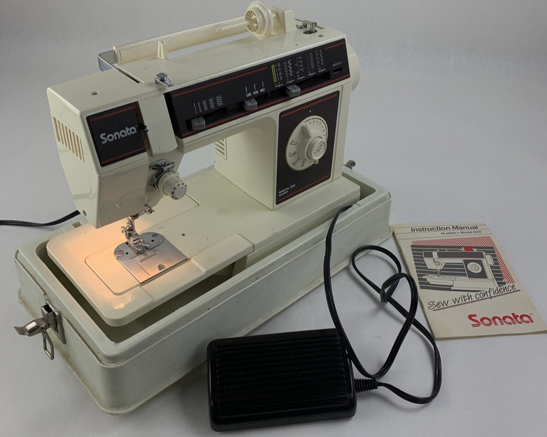 Singer Sonata 6610 Sewing Machine Powers and Runs w/ Cover Case and Manual