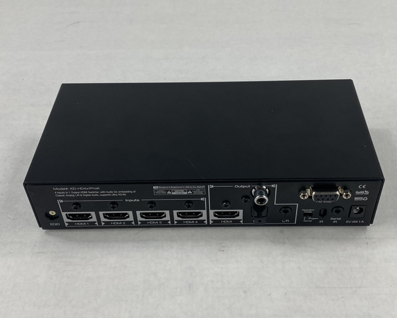 Key Digital KD-HD4x1ProK HDMI Switcher Power Tested No AC Adapter