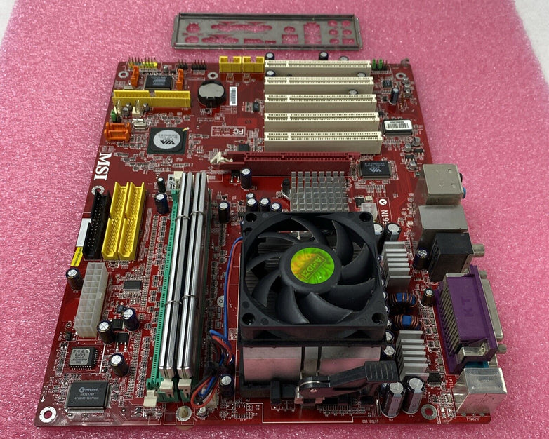 MSI 6702 Motherboard AMD Athlon 64 3400t 2.4GHz 1GB RAM w/ Shield