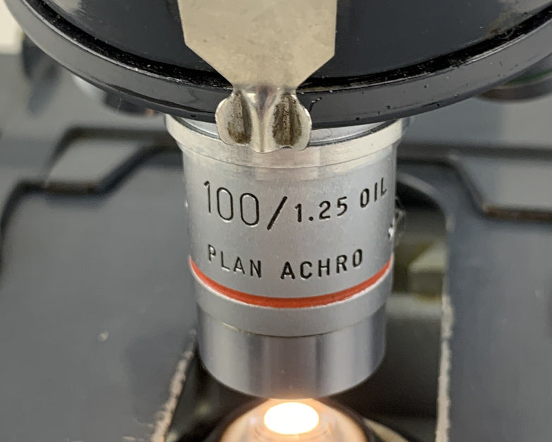 American 1037 Spencer Laboratory Microscope 100/1.25, Oil 10/.25, 45x NA 56
