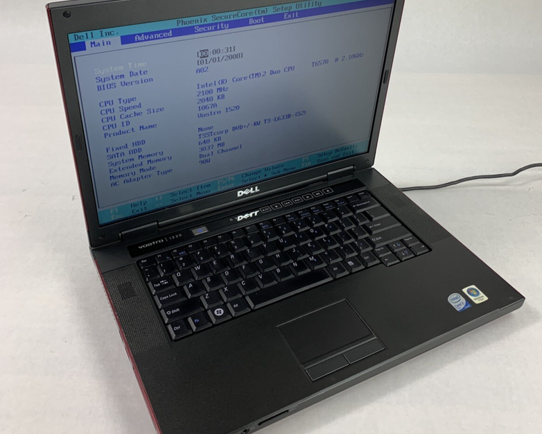 Dell Vostro 1520 Core 2 Duo T6570 2.10 GHz 3 GB Ram No OS No HDD No Batt No AC