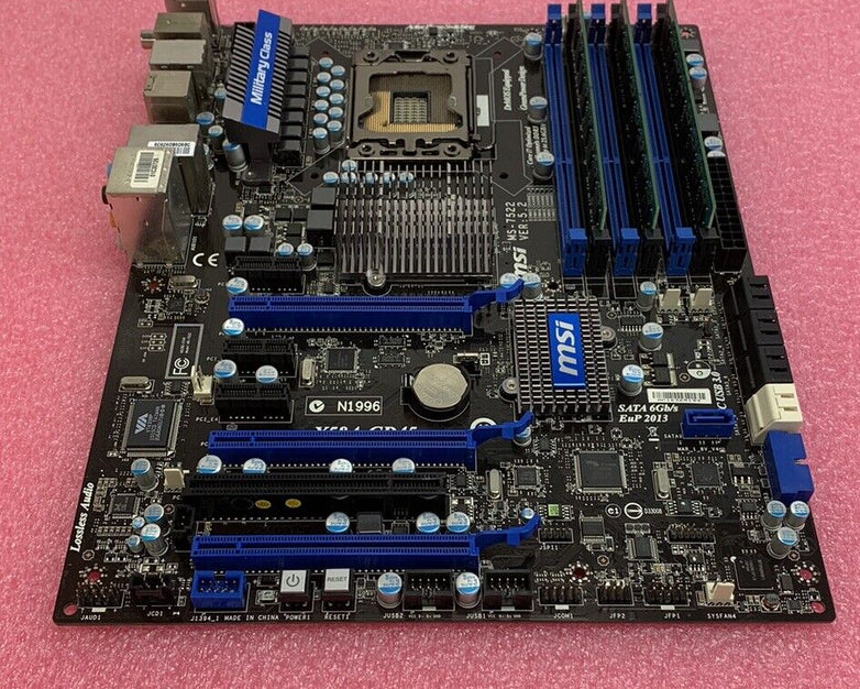 MSI X58A-GD45 Motherboard Intel 2.8GHz 16GB RAM w/Shield No CPU