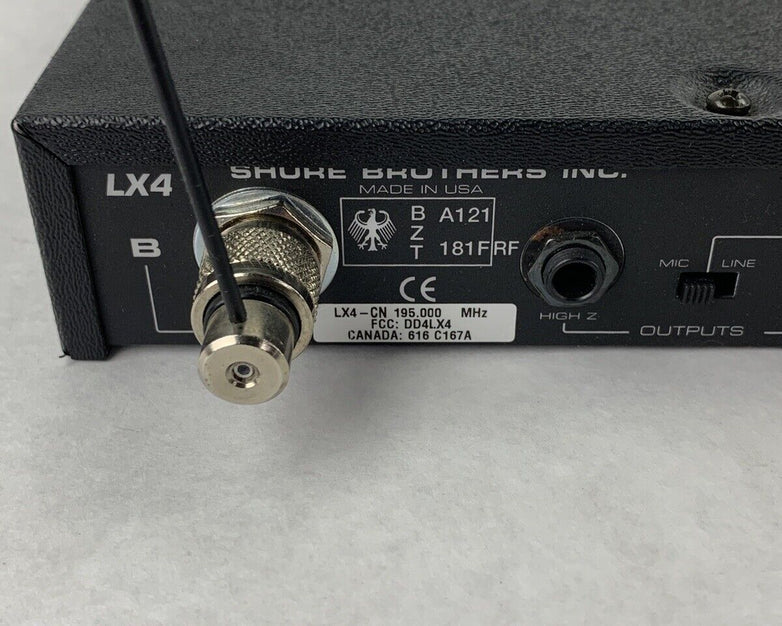Vintage Shure LX4 Wireless Receiver Only Power Tested 2x Antenna