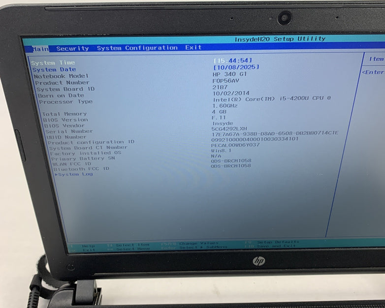 HP 340 G1 14" Laptop i5-4200U 1.6 GHz 4 GB Ram No OS No HDD No AC No Batt