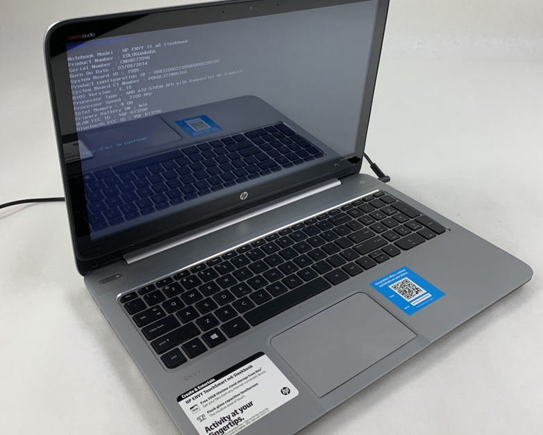 HP Envy TS M6 Sleekbook A10-5745M 8 GB Ram No OS No HDD No Batt No AC