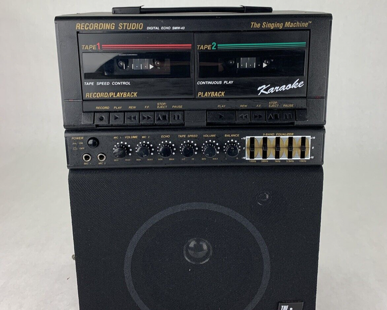 The Singing Machine SMW-43 Karaoke System For Parts and Repair Bad Tape and Mic