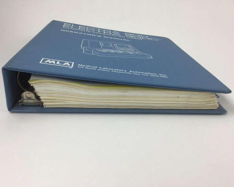 Medical Laboratory Operators Manual for Electra 900 and 900C