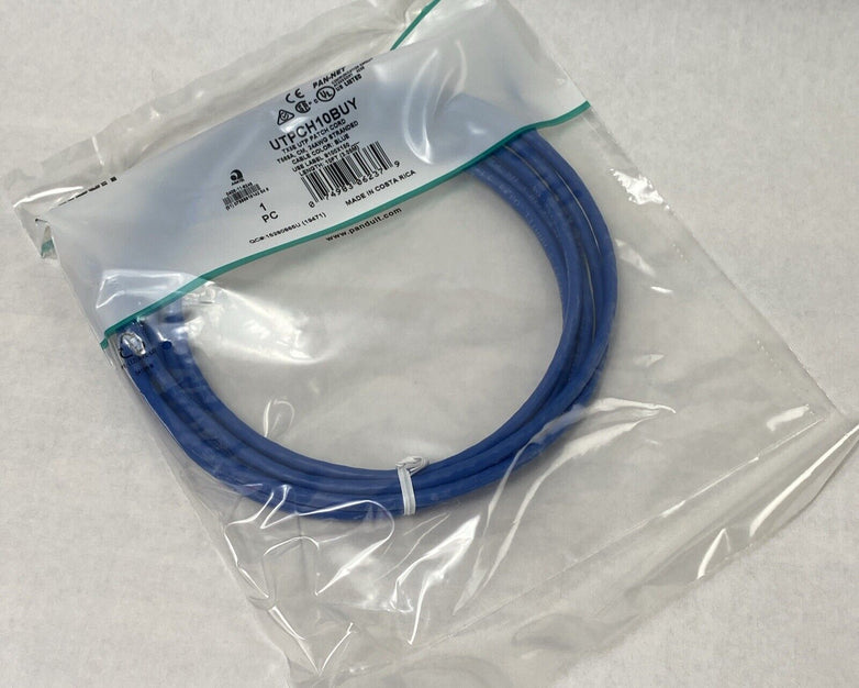 Lot of 10 Panduit UTPCH3YLY 10ft Blue TX5E UTP Patch Cord T568A