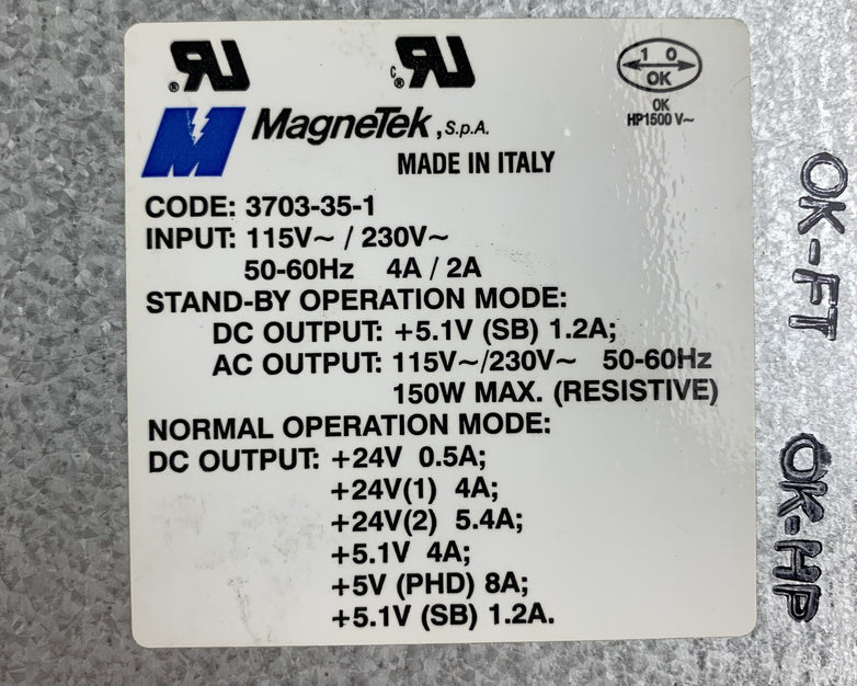 Oce 5583915 02 Magnetek 3703-35-1 230V Voltage Power Supply for OCE 9600