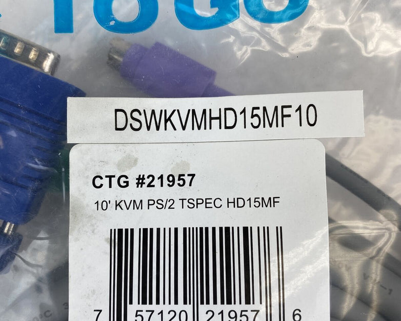 KVM Switch Cable 6-pin PS2 Keyboard Mouse & HD15 VGA Male to Male (Lot of 3)