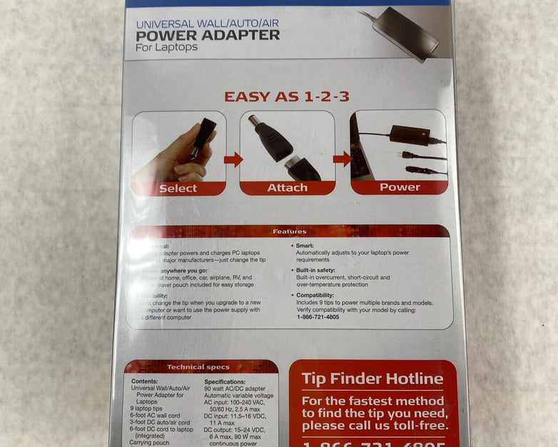 Targus APM62US Universal Power Adapter for Laptops SEALED 425-1642-001A