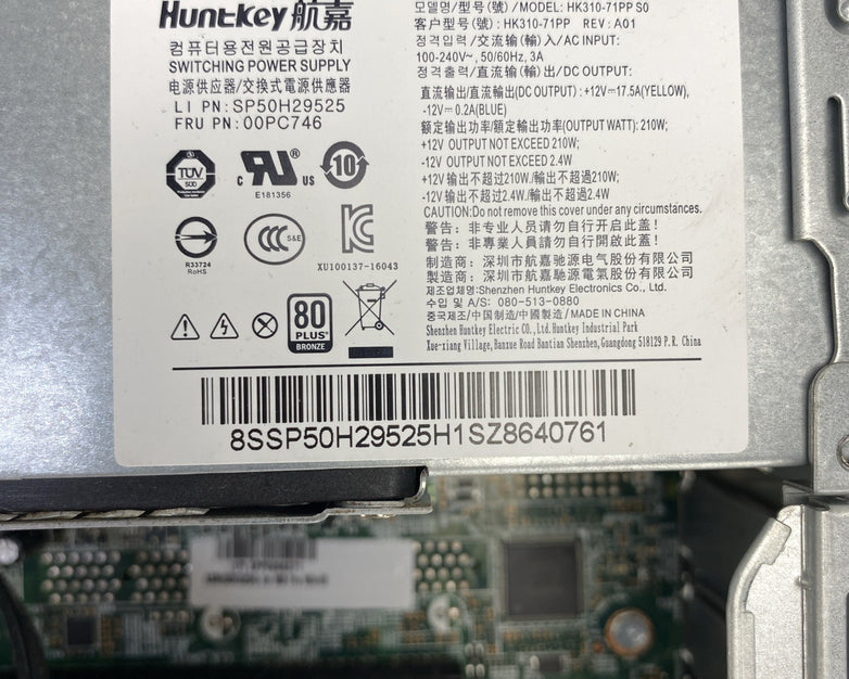 Lenovo ThinkCentre M910s SFF Intel i5-7500 3.40GHz 8GB RAM NO HDD No OS