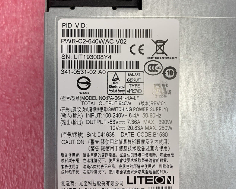 Liteon PWR-C2-640WAC 640W Power Supply PA-2641-1A-LF (Lot of 2)