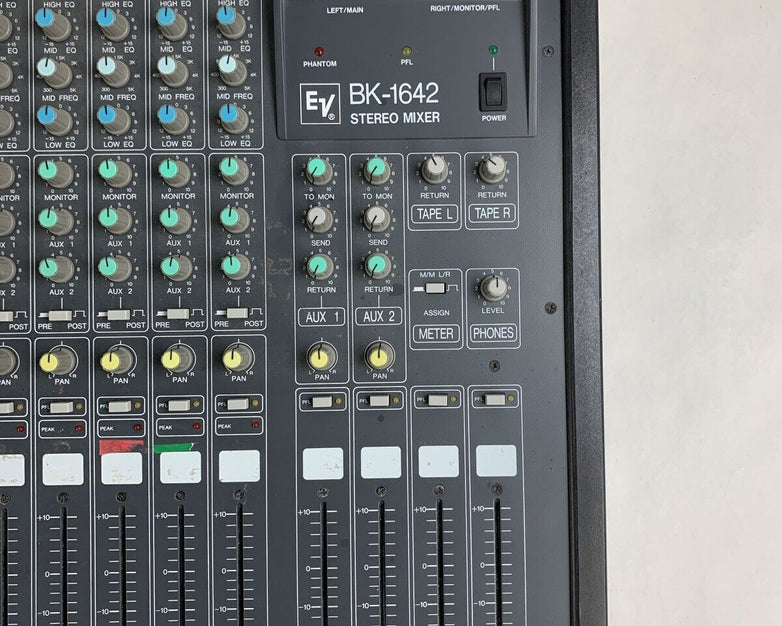 EV Electro Voice BK-1642 16-Channel Pro Stereo Mixer Tested w/ Bad Meters