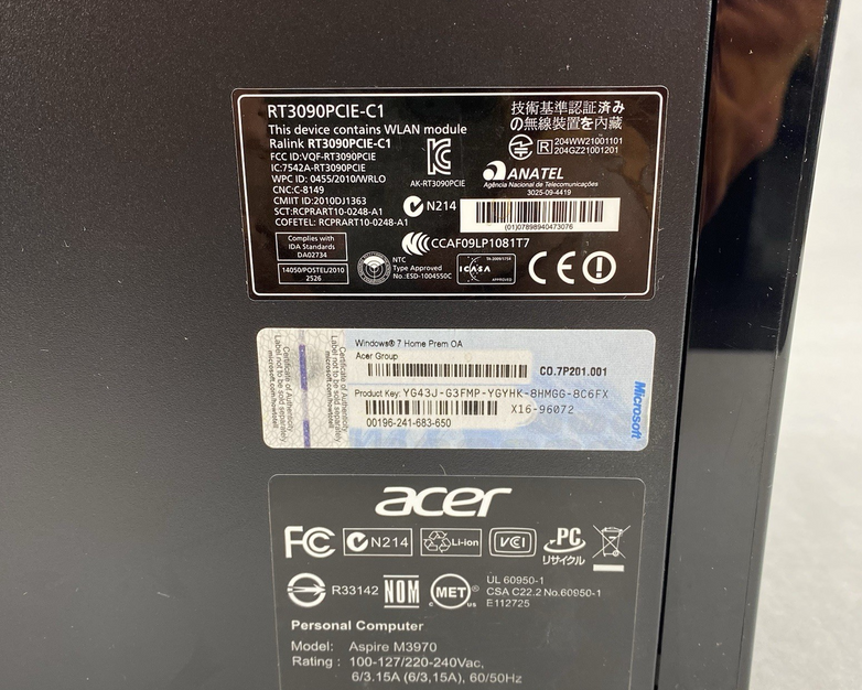 Acer Aspire M3970 MT Intel Core i5-3450 3.10GHz 8GB RAM No HDD No OS