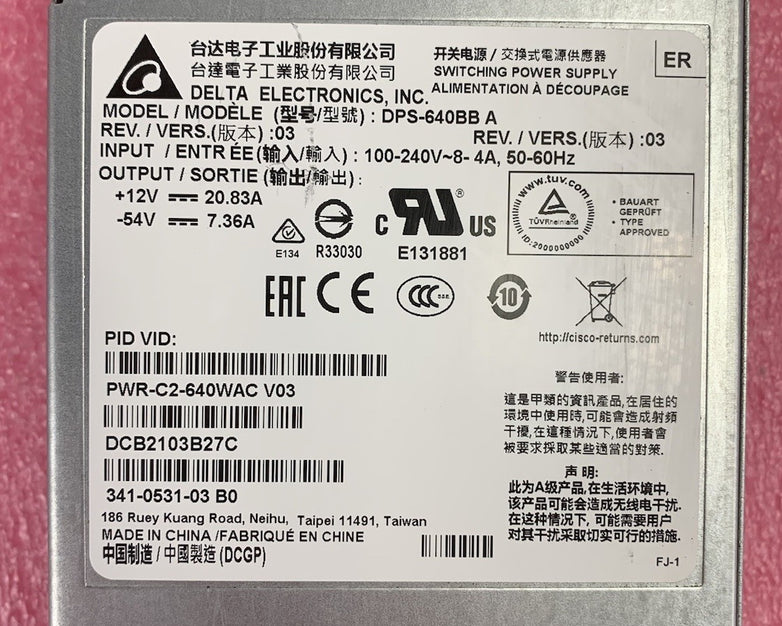 Delta Electronics DPS-640BB A Rev 03 Switching Power Supply