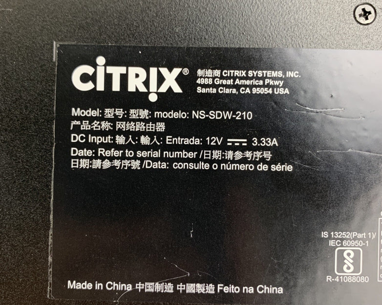 Citrix Systems NS-SDW-210 SD-WAN Tested Reset NO Antenna NO AC Adapter