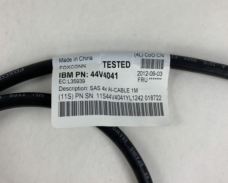 IBM 44V4041 42R6751 Mini SAS SFF-8088 to Mini SAS SFF-8088 1M Lot of 2x