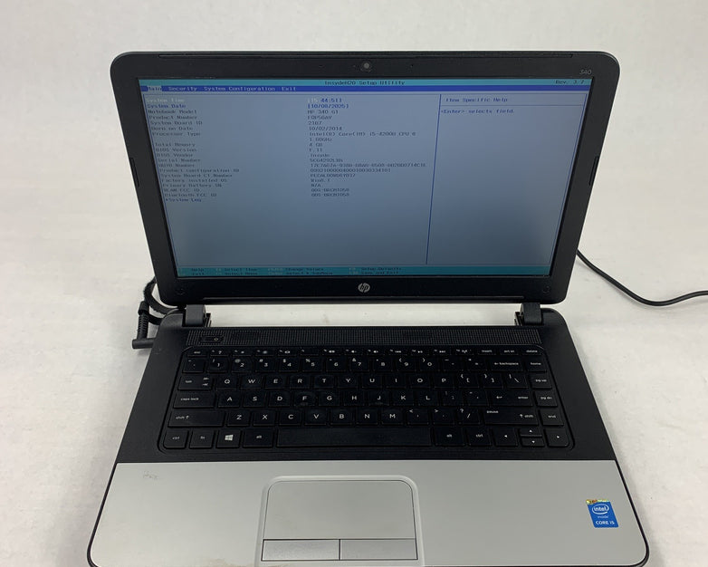 HP 340 G1 14" Laptop i5-4200U 1.6 GHz 4 GB Ram No OS No HDD No AC No Batt
