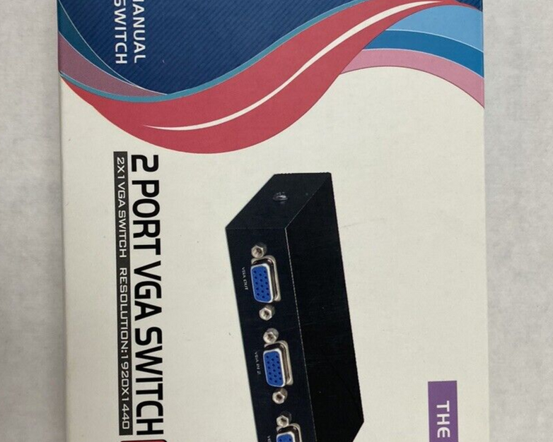 Lot of 2 Panlong 2 Port VGA Switch 2x1 VGA Switch 1920x1440