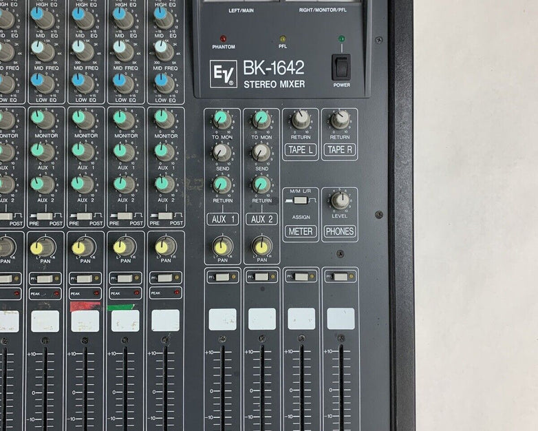 EV Electro Voice BK-1642 16-Channel Pro Stereo Mixer Tested w/ Bad Meters