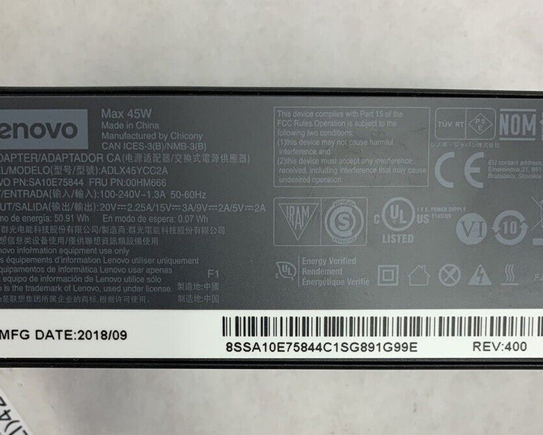 Lenovo ADLX45YCC2A 45W AC Adapter (Lot of 2)