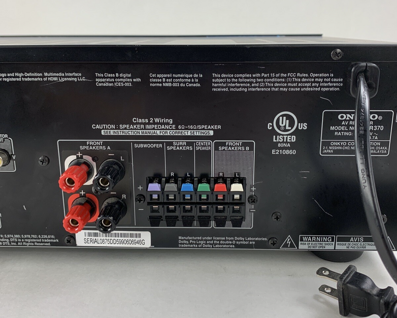 Onkyo HT-R370 Digital Surround A/V Receiver HDMI Parts Repair Left Side Cuts