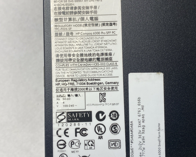HP Compaq Pro 6300 SFF Intel Core i5-3470 3.20GHz 4GB RAM No HDD No OS