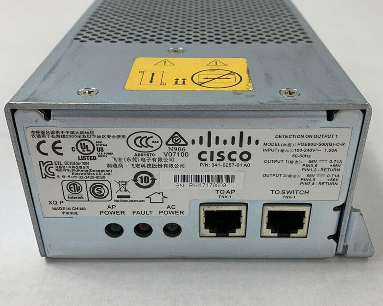 Cisco 341-0257-01 A0 Power Injector Power Supply