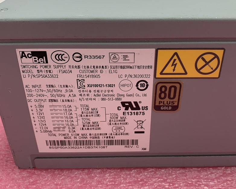 Lenovo AcBel FSA034 600W Switching Power Supply