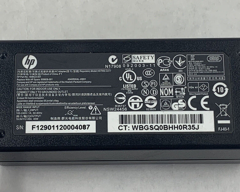 HP 608423-001 HP Spare 609938-001 AC Adapter