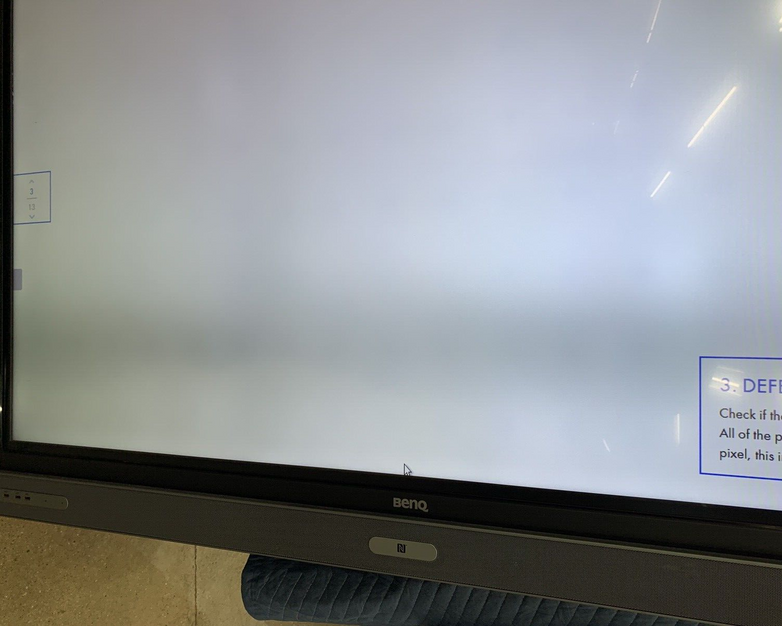 BenQ RP704k 70” 4K Interactive Flat Panel Display Tested Slight Burn-In Shadow