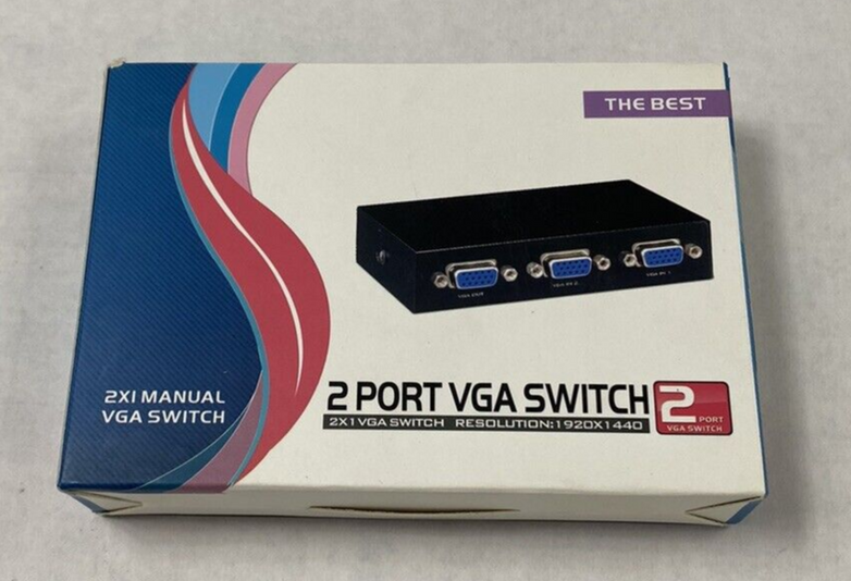 Lot of 2 Panlong 2 Port VGA Switch 2x1 VGA Switch 1920x1440