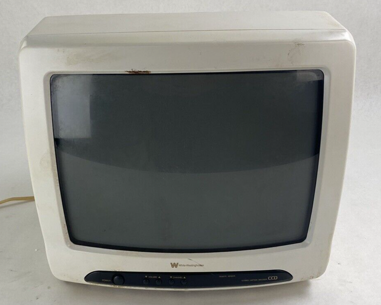 White Westinghouse WT-1305 13" CRT TV Retro Gaming Tested No Remote