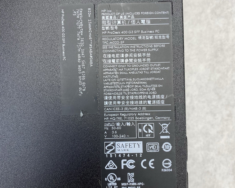 HP ProDesk 400 G3 SFF Intel Core i5-6500 3.2GHz 8GB RAM No HDD No OS