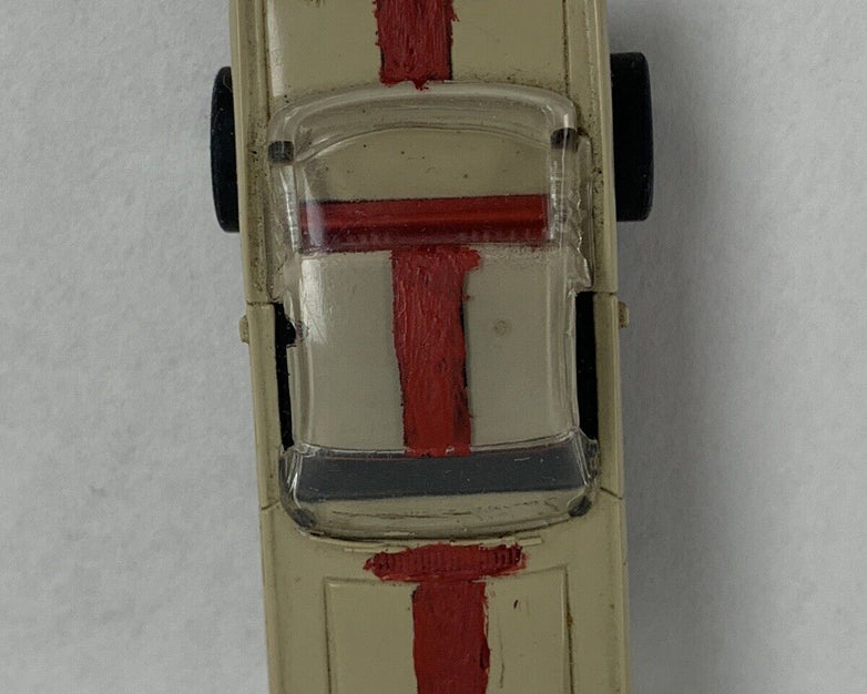 Aurora Thunderjet HO Slot Car Ford Mustang White With Red Stripe Untested