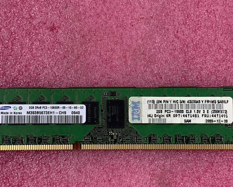 Samsung 4GB Kit 2x4GB 2Rx8 PC3-10600R-09-10-B0-D2 Server Ram M393B5673EH1