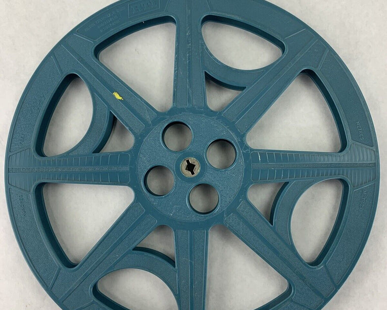 Vintage RTI 800/323-7520 15" Plastic 6 Metres 100 FT Film Reel Blue