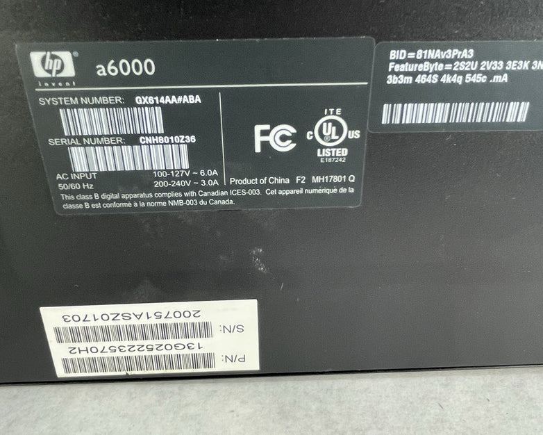 HP Pavilion a6330f MT AMD Athlon 64 8L 5600+ 2.80 GHz 3 GB DVD-RW No HDD No OS